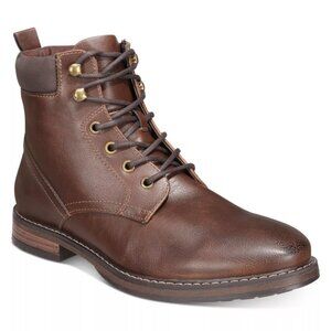 Club Room Men's Westin Lace-up Ankle Boots Size 11 in Tan Modern Everyday Staple